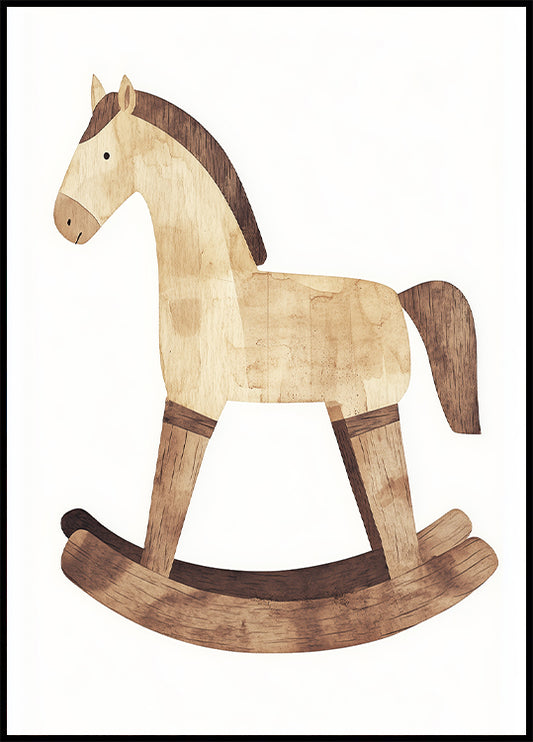 Vintage Wooden Rocking Horse Poster