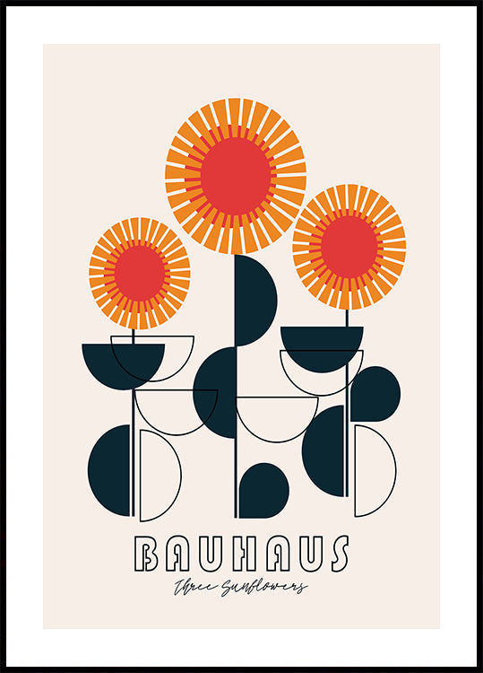 Bauhaus - Three Sunflowers Poster