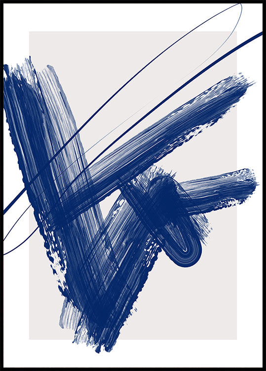 Bold Blue Brushstrokes Poster