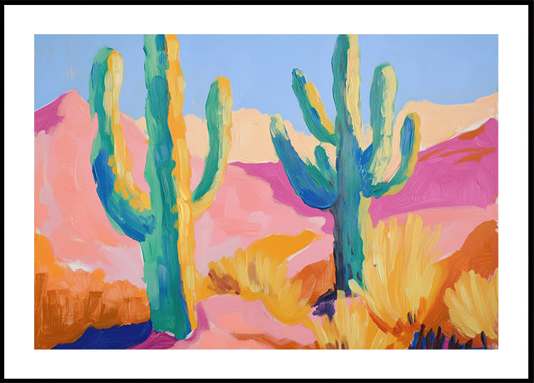 Colorful Cactus Poster