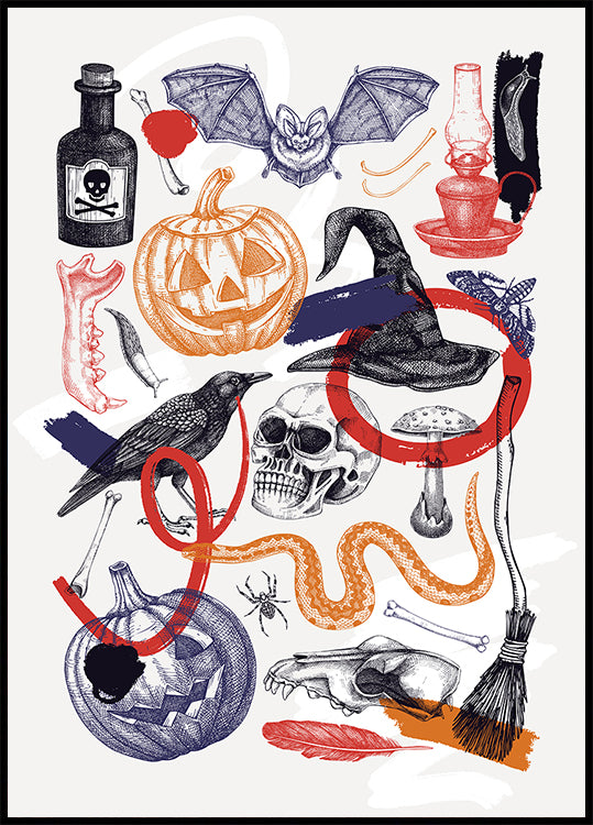 Halloween Collage Art Poster