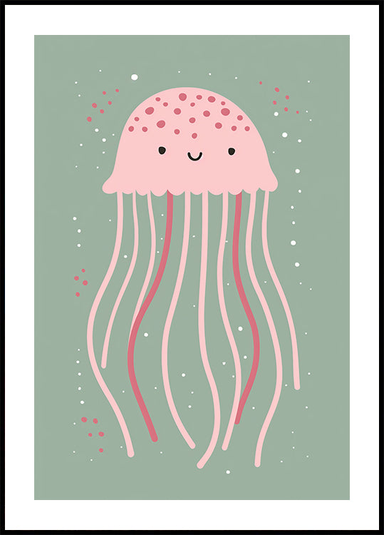 Cute Jellyfish Illustration Poster