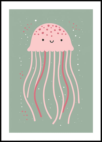 Cute Jellyfish Illustration Poster