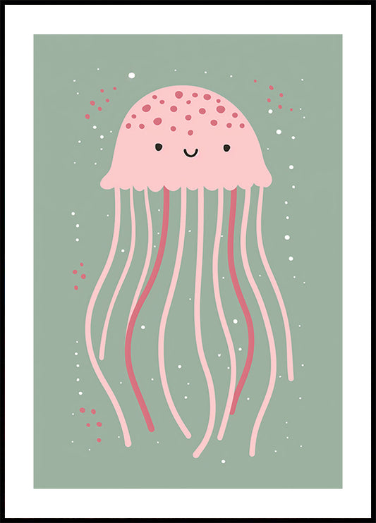 Cute Jellyfish Illustration Poster