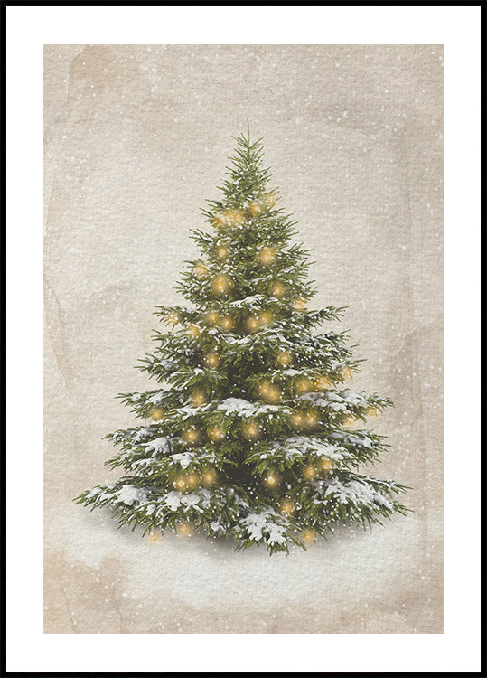 Vintage Christmas Tree Poster