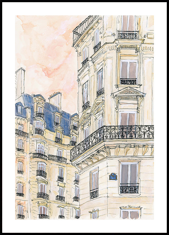 Parisian Street Corner Poster