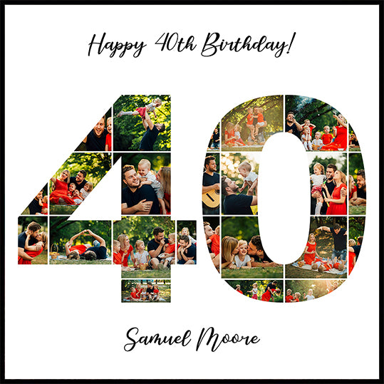 40th Birthday Photo Collage Personal Poster