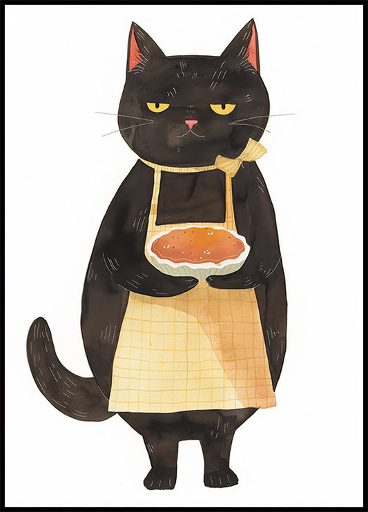 Black Cat Baker Poster