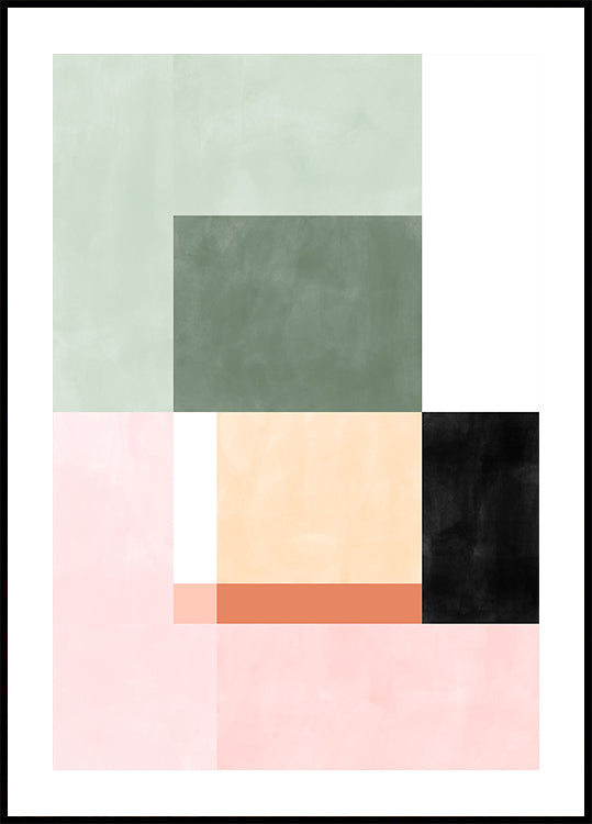 Abstract Composition With Geometric Shapes Poster