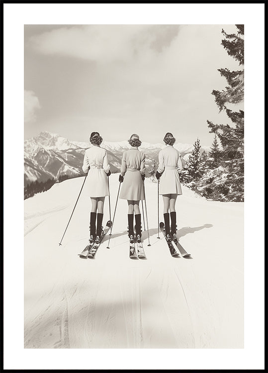Vintage Glamour Skiers Poster