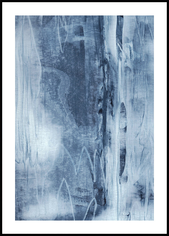 Blue Texture Flowing Vertical Lines Poster