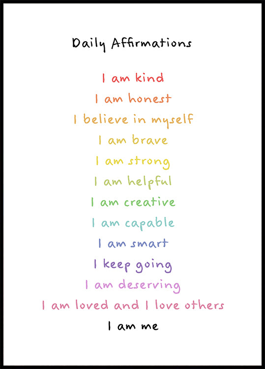 Children's affirmations emotions print 3
