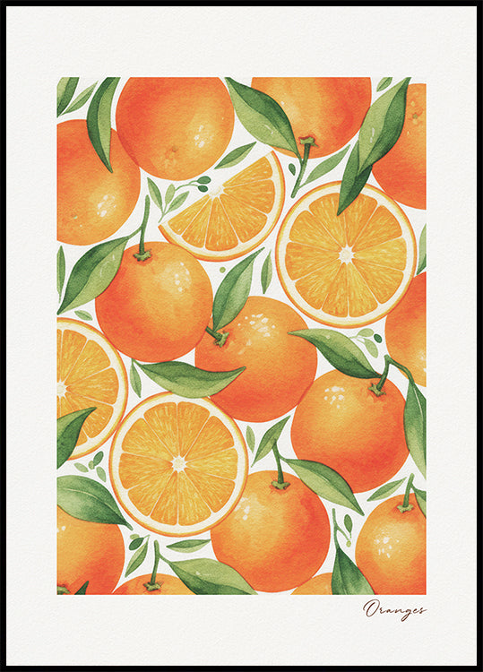 Framed Oranges Poster