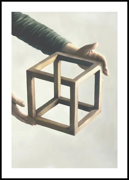 Impossible Cube, surreal geometry Poster