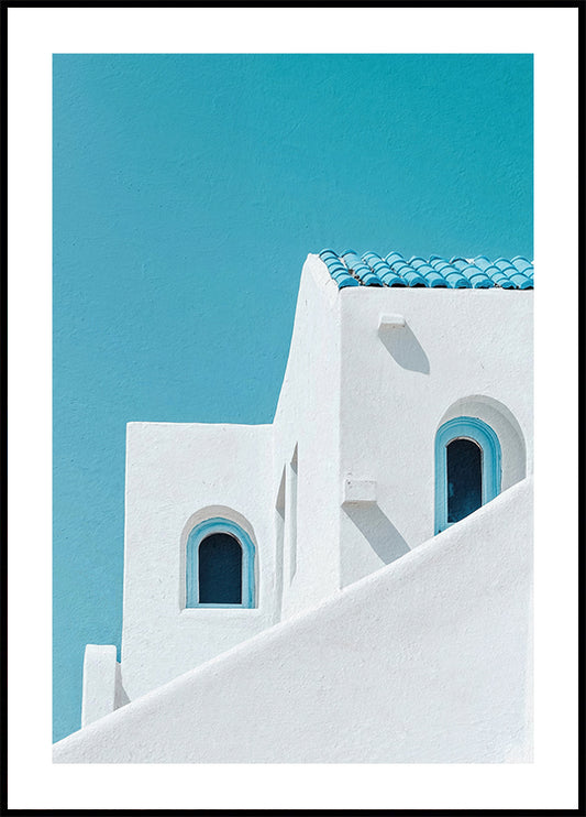 Whitewashed Walls and Blue Sky Poster
