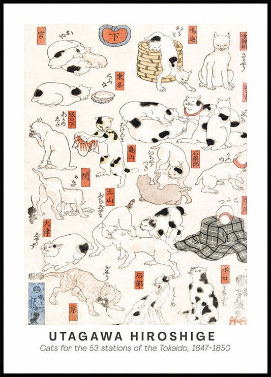 Cats of the Tokaido, Hiroshige Poster