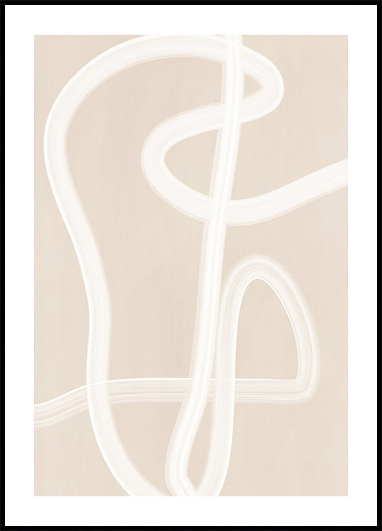 White Brush Stroke Poster Poster