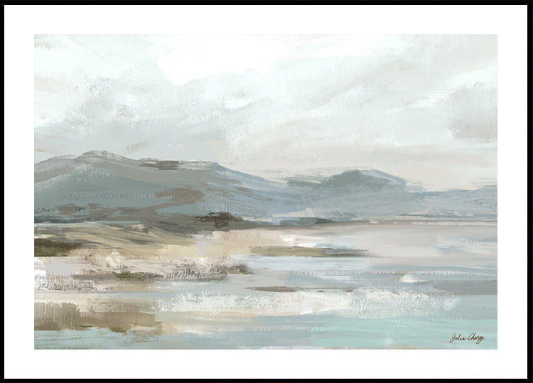 Gray Beige Seascape Poster