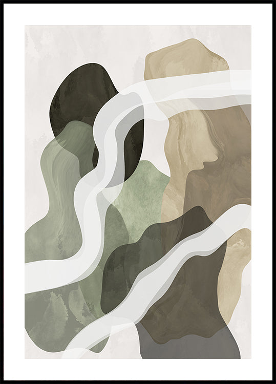 Abstract Green Forms Poster