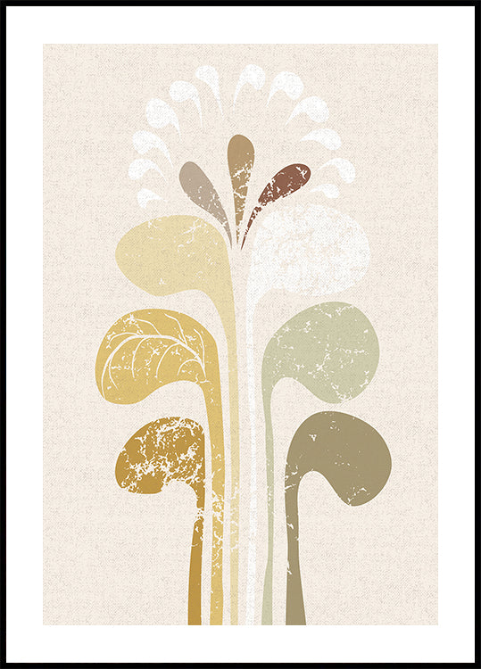 Abstract Paper Cut Composition Butter Yellow 5 Poster