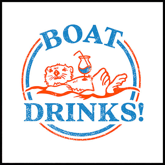 Boat Drinks Cocktail Drinking Otter Poster