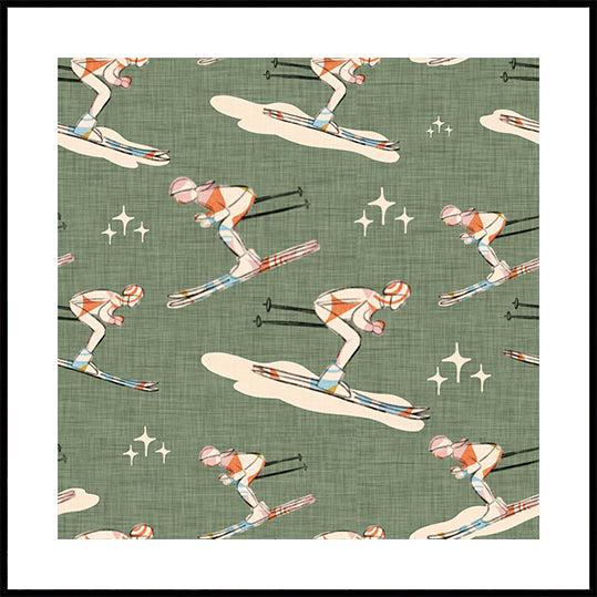 Winter Sports   Retro Vintage Ski Blue.png Poster