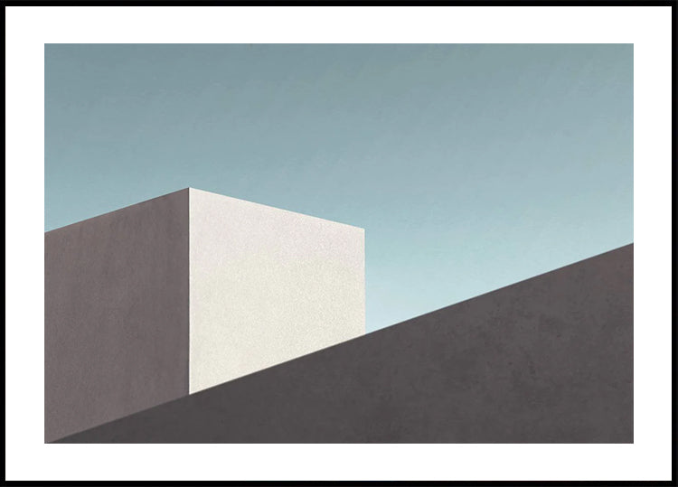 Modern Architecture, Minimal Concrete Geometry Poster