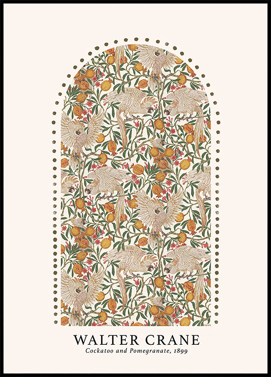 Cockatoo and Pomegranate Poster