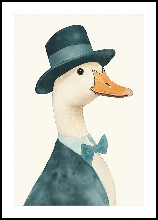 Gentleman Duck in Bowtie  Poster