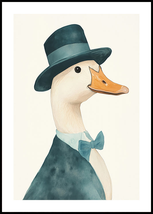 Gentleman Duck in Bowtie  Poster