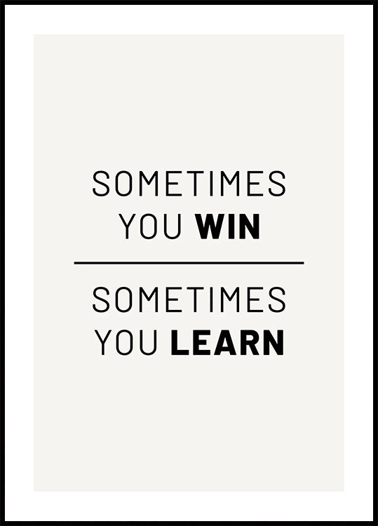 Win and Learn Poster