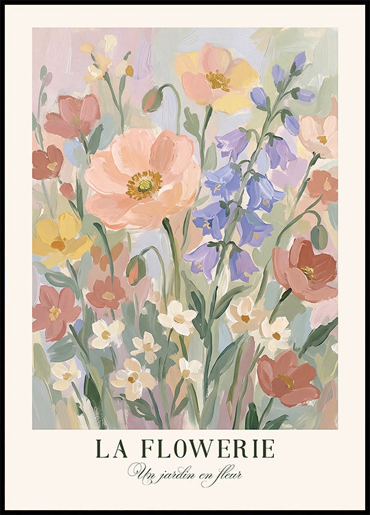 Un jardin en fleur Poster