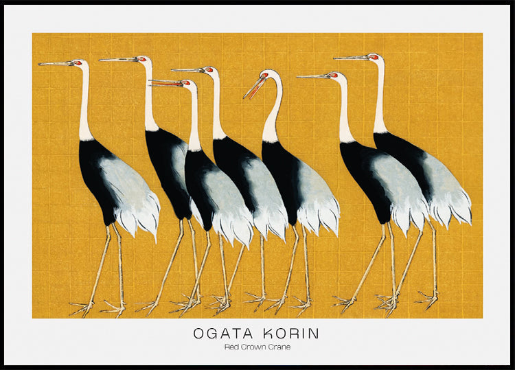 Elegant Red Crown Cranes Poster