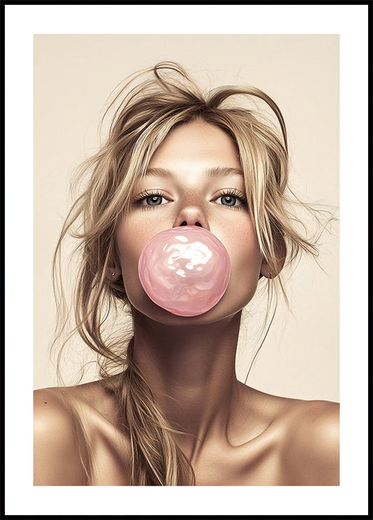 Bubble Gum Pop Portrait Poster