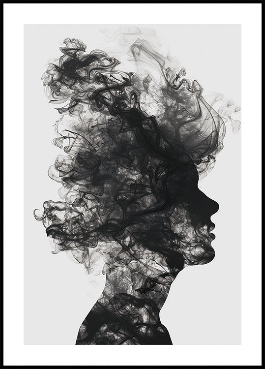 Dissolving Silhouette Abstract Poster