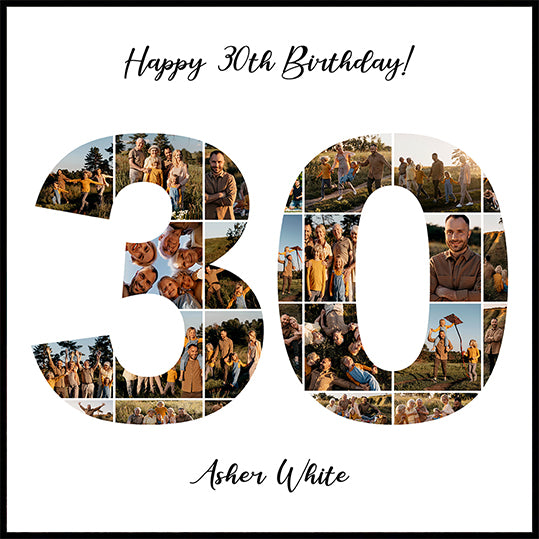 30th Birthday Photo Collage Personal Poster