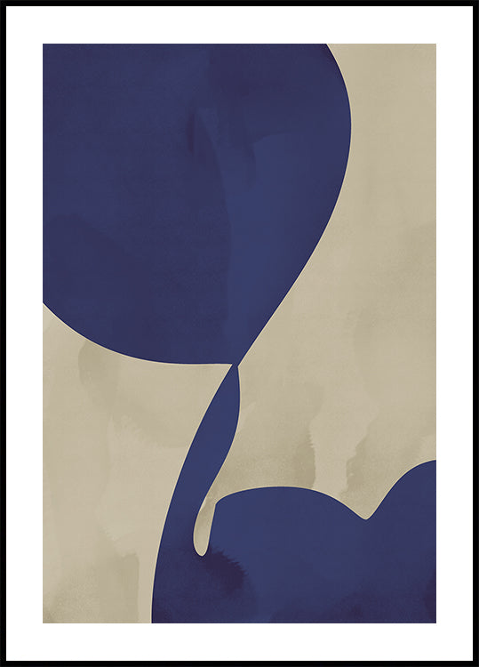 Navy Flow Abstract Poster