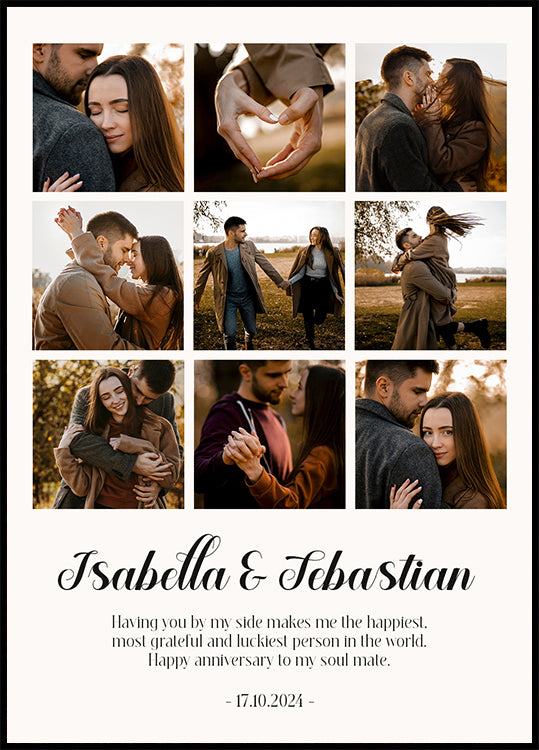 Couple Anniversary Personalized Photo Collage Poster