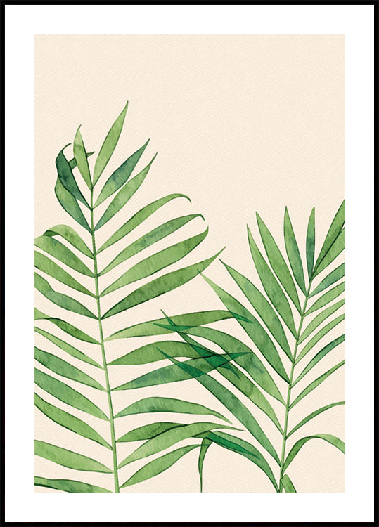 Watercolor Palm Leaf Poster