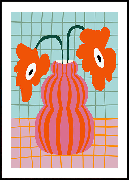 Colorful Clay Blooms Poster