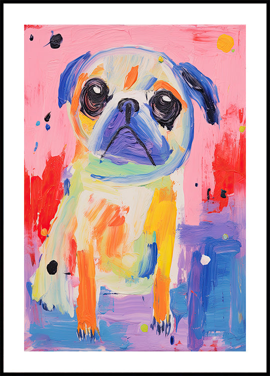 Colorful Pug Poster