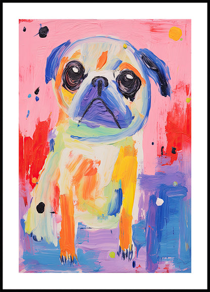 Colorful Pug Poster