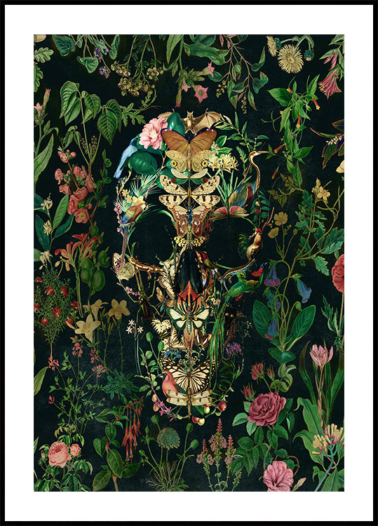 Papillon Skull Poster