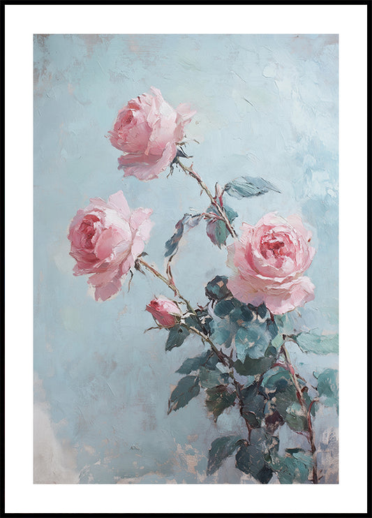 Soft Rose Branch, Children’s Floral Poster