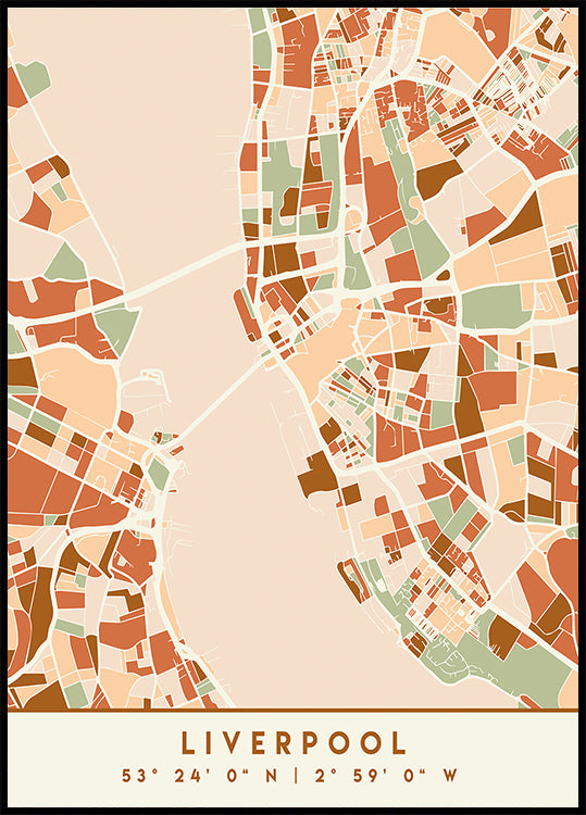 Black Maps Earth Tones 40 Poster