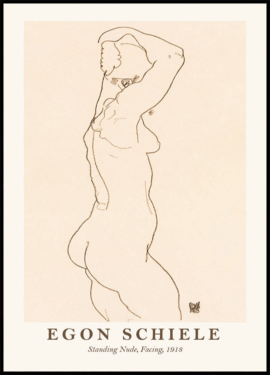 Egon Schiele, Standing Nude Facing Poster