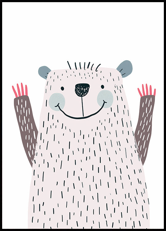 Waving Bear Poster