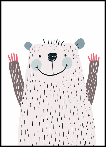 Waving Bear Poster