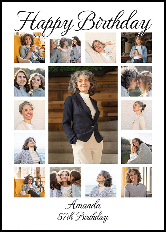 Birthday Photo Collage Personal Poster
