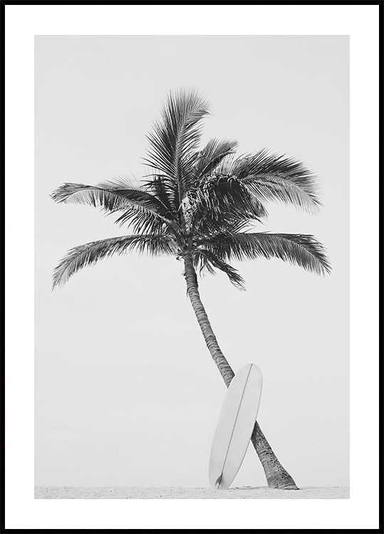 Palm Surfboard Poster
